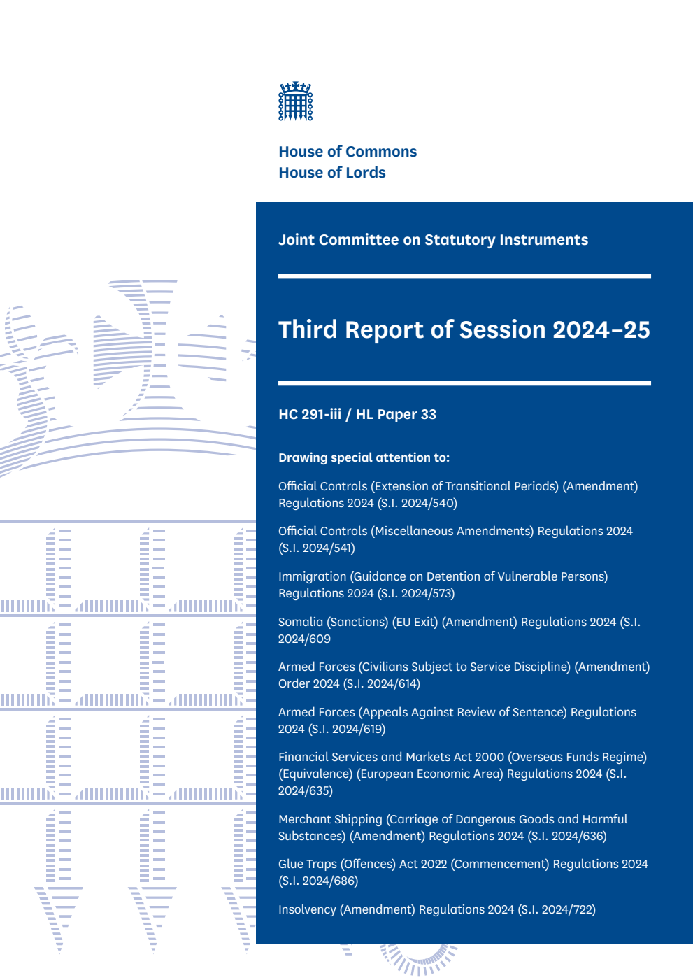 Joint Committee on Statutory Instruments 3rd Report of Session 2024-25