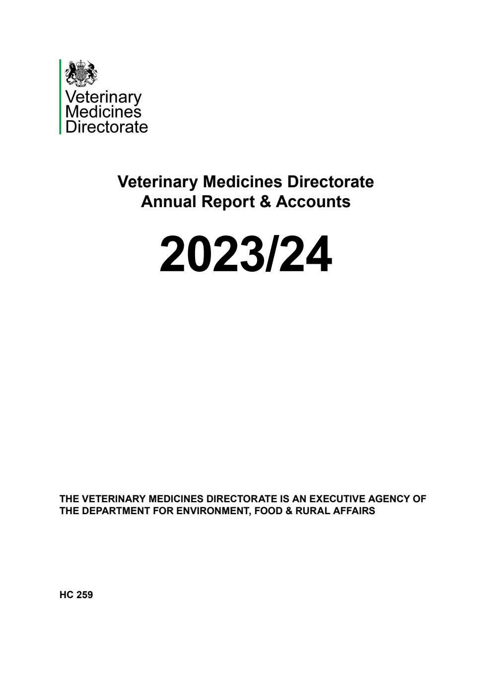 Veterinary Medicines Directorate Annual Report & Accounts 2023/24