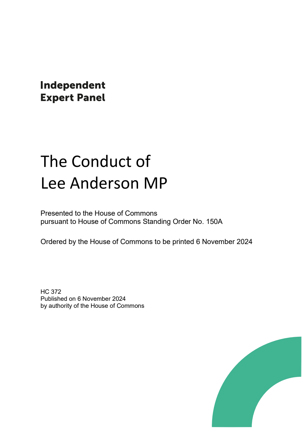 The Conduct of Lee Anderson MP