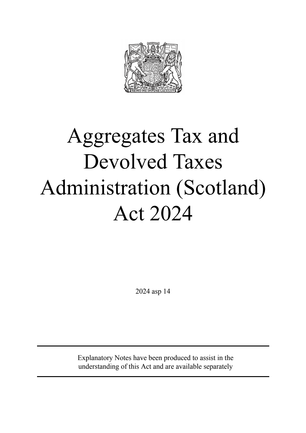 Aggregates Tax and Devolved Taxes Administration (Scotland) Act 2024