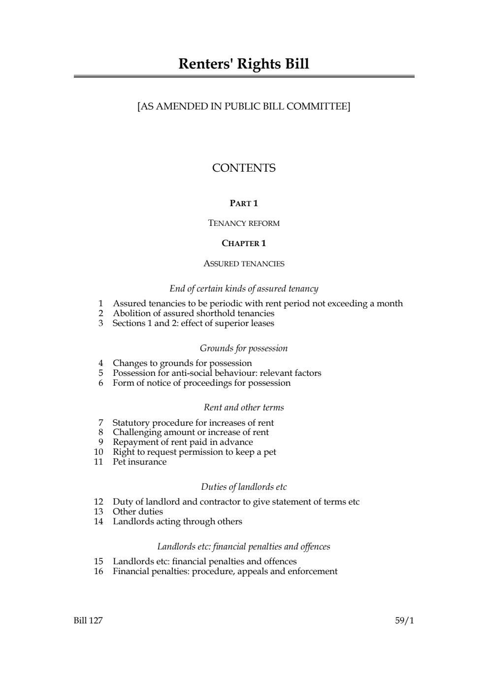 Renters' Rights Bill [as amended in Public Bill Committee]