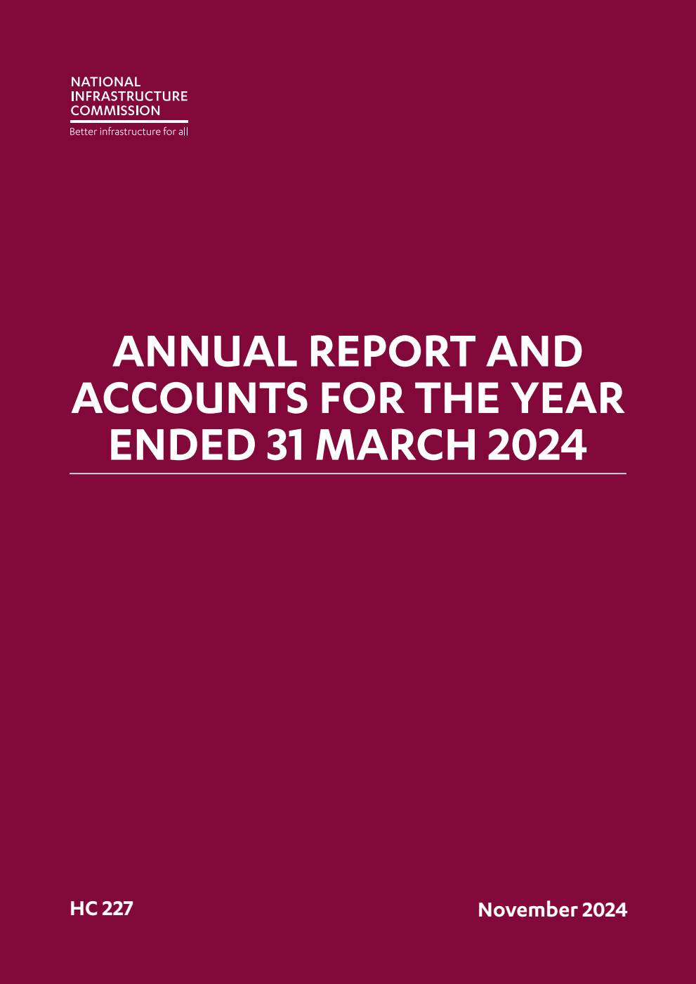 National Infrastructure Commission Annual Report and Accounts for the year ended 31 March 2024