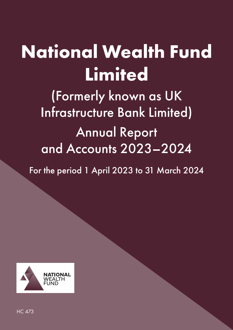 National Wealth Fund Limited (Formerly known as UK Infrastructure Bank Limited) Annual Report and Accounts 2023-2024 for the period 1 April 2023 to 31 March 2024