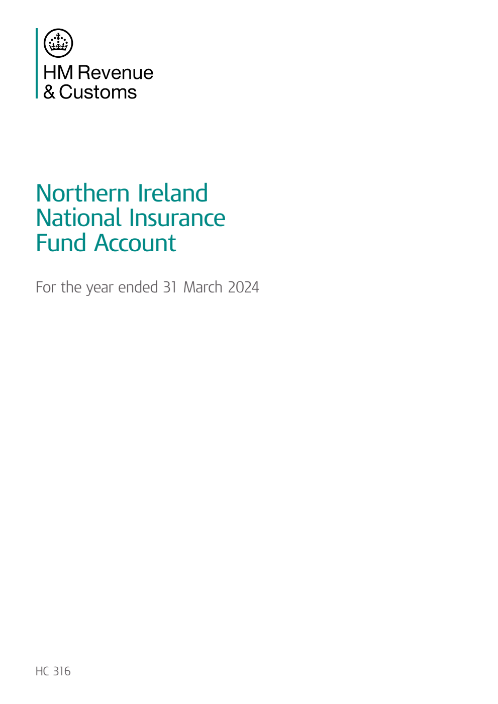 Northern Ireland National Insurance Fund Account for the year ended 31 March 2024