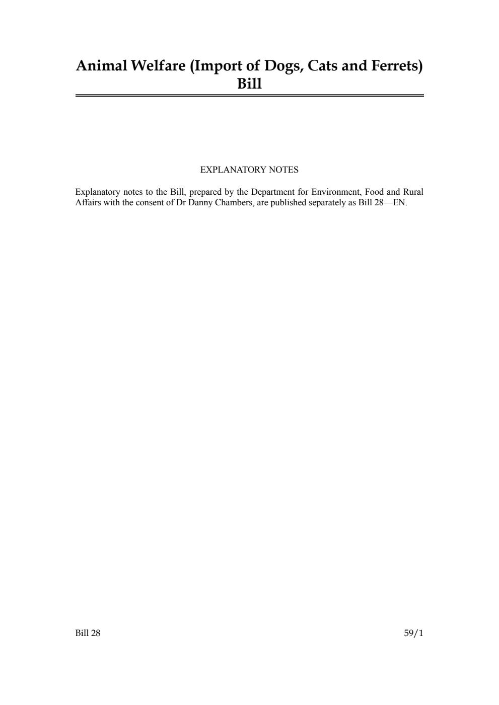 Animal Welfare (Import of Dogs, Cats and Ferrets) Bill