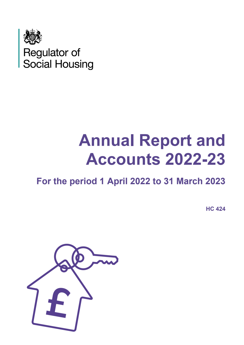 Regulator of Social Housing Annual Report and Accounts 2022-23 for the period 1 April 2022 to 31 March 2023