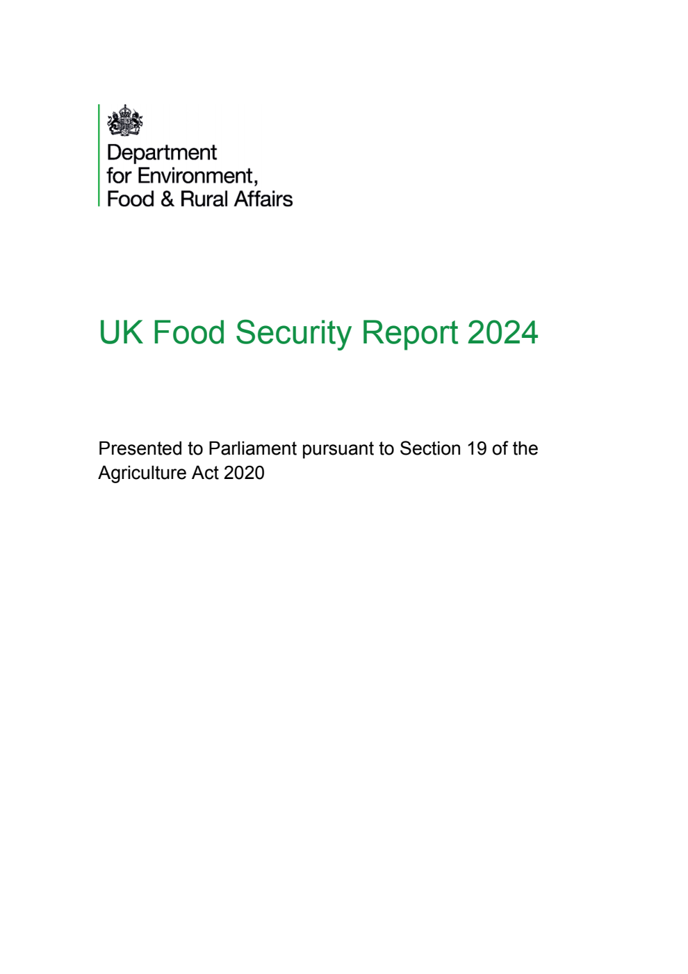 UK Food Security Report 2024