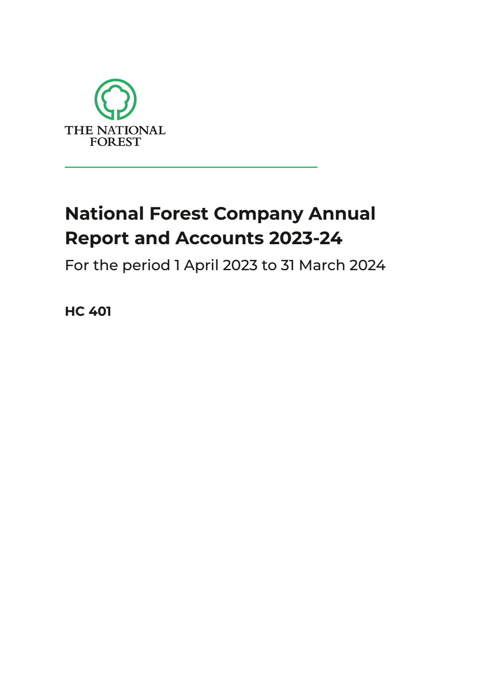 National Forest Company Annual Report and Accounts 2023-24 for the period 1 April 2023 to 31 March 2024