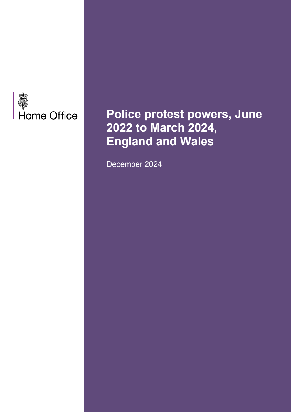 Police protest powers, June 2022 to March 2024, England and Wales