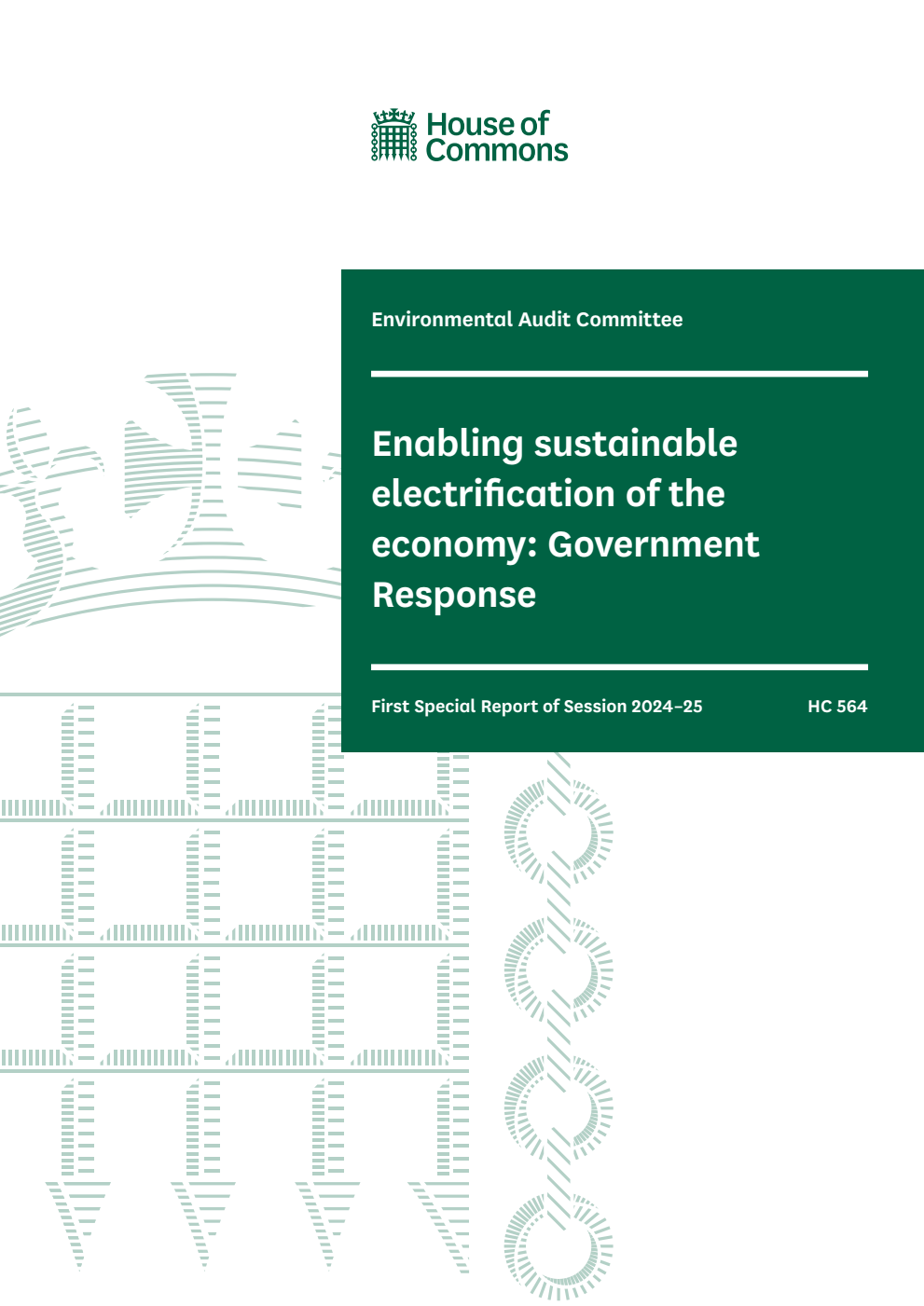 Environmental Audit Committee 1st Special Report. Enabling sustainable electrification of the economy: Government Response