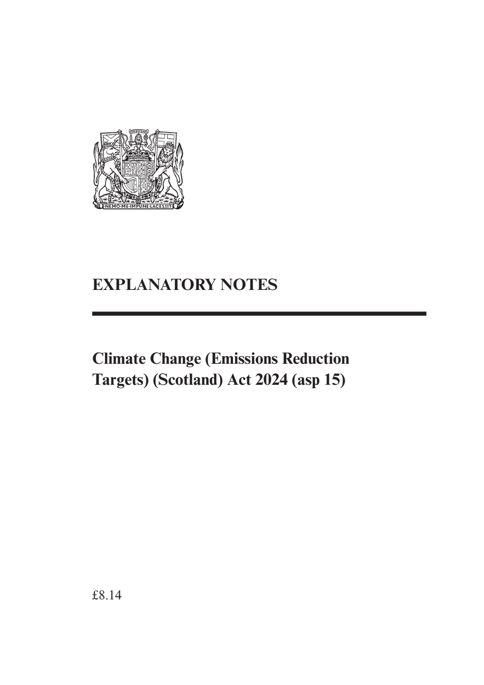 Climate Change (Emissions Reduction Targets) (Scotland) Act 2024 Explanatory Notes