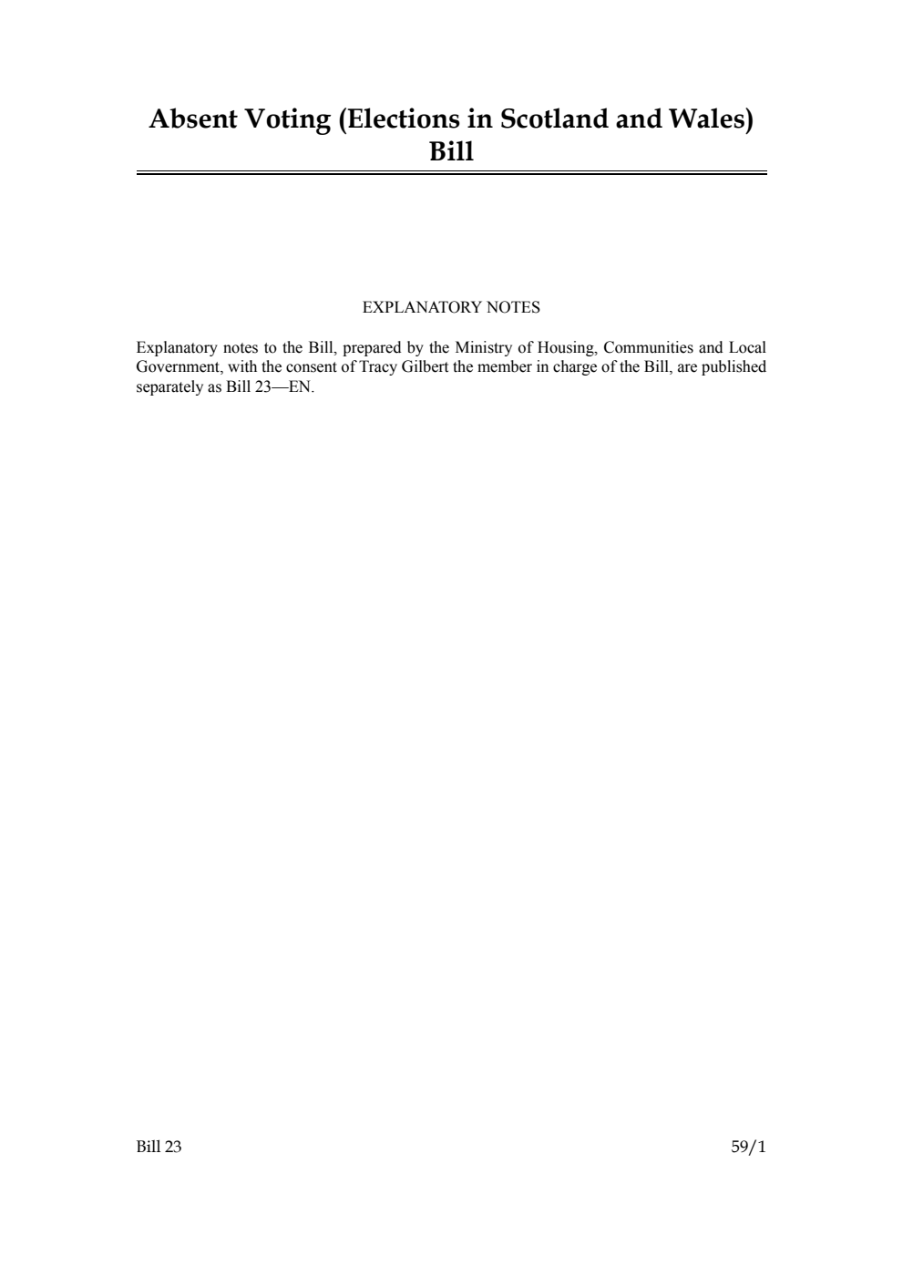 Absent Voting (Elections in Scotland and Wales) Bill