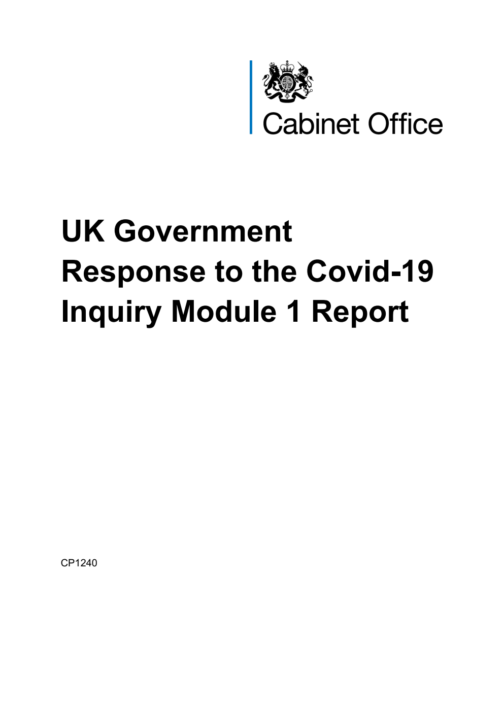 UK Government Response to the Covid-19 Inquiry Module 1 Report