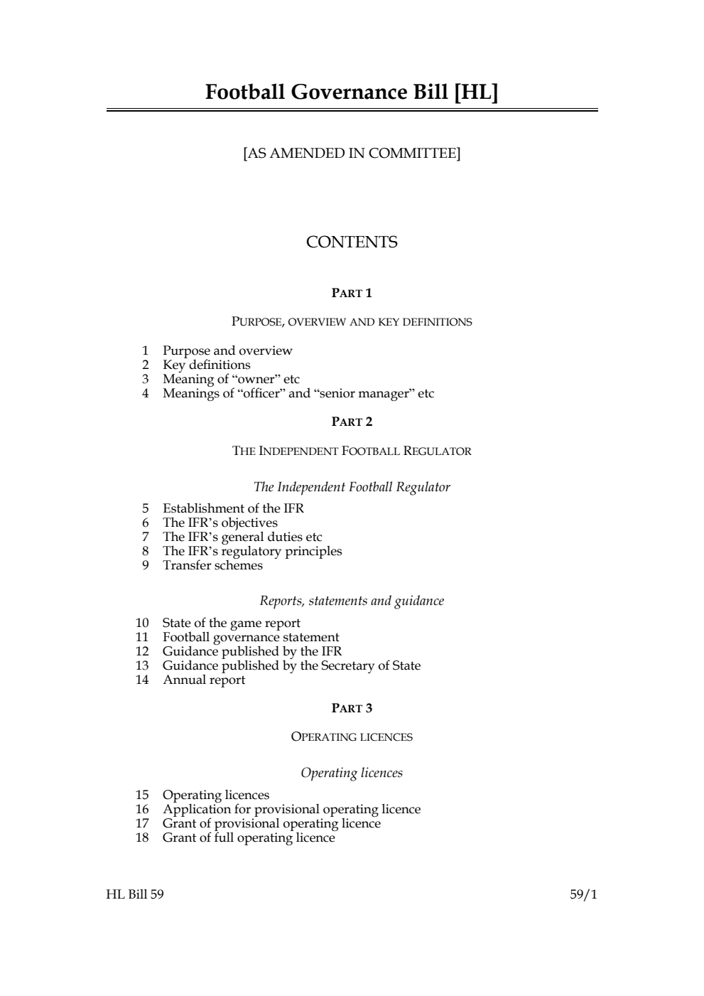 Football Governance Bill [as amended in Committee]