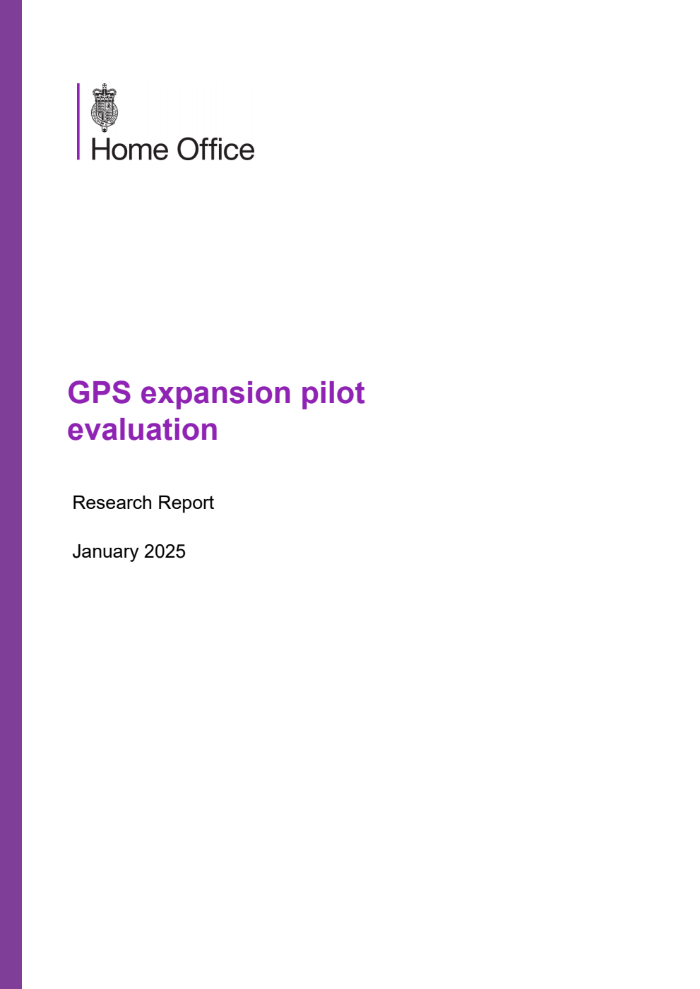Home Office Research Report GPS expansion pilot evaluation