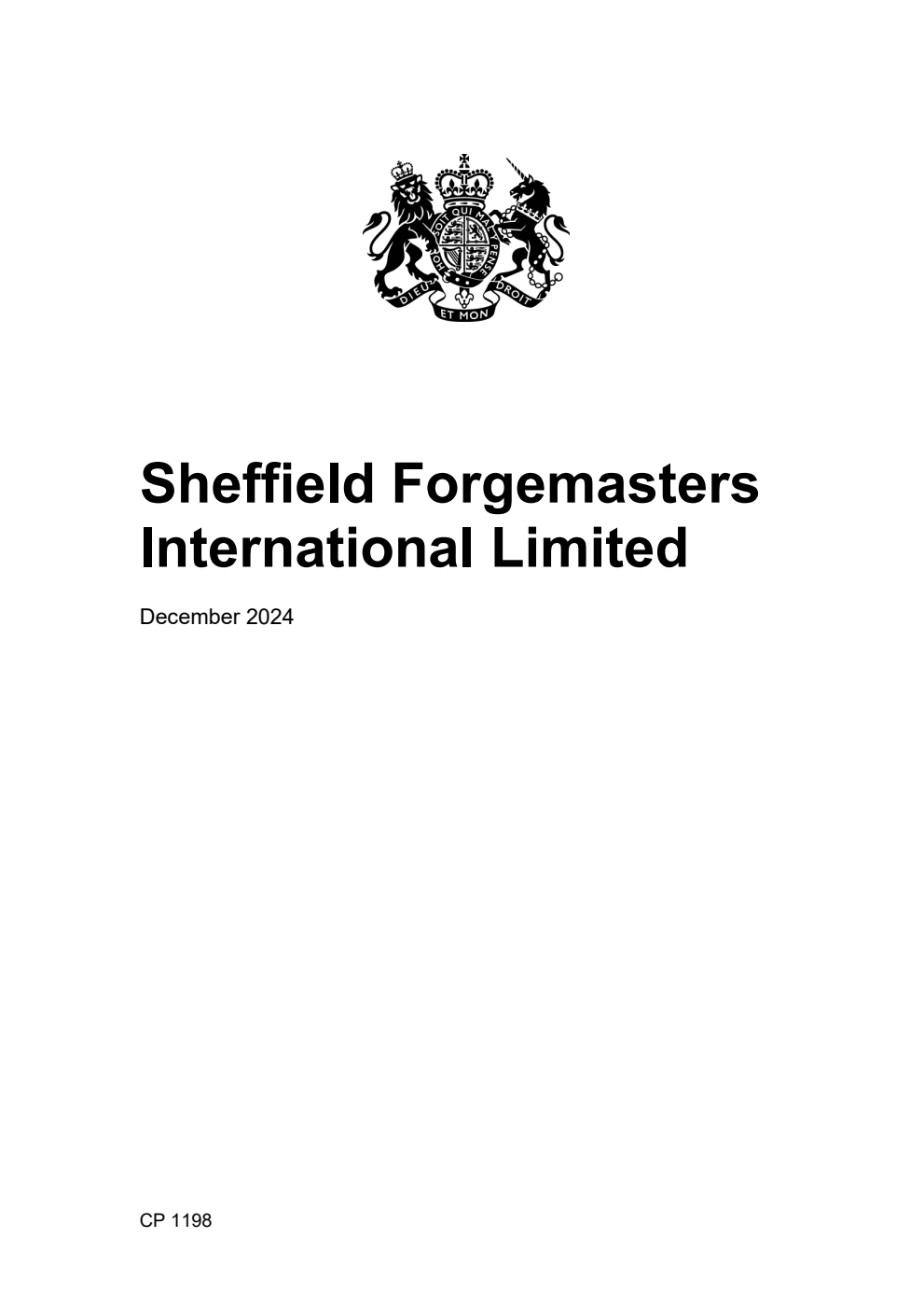 Sheffield Forgemasters International Limited Annual Report and Accounts 2023-24