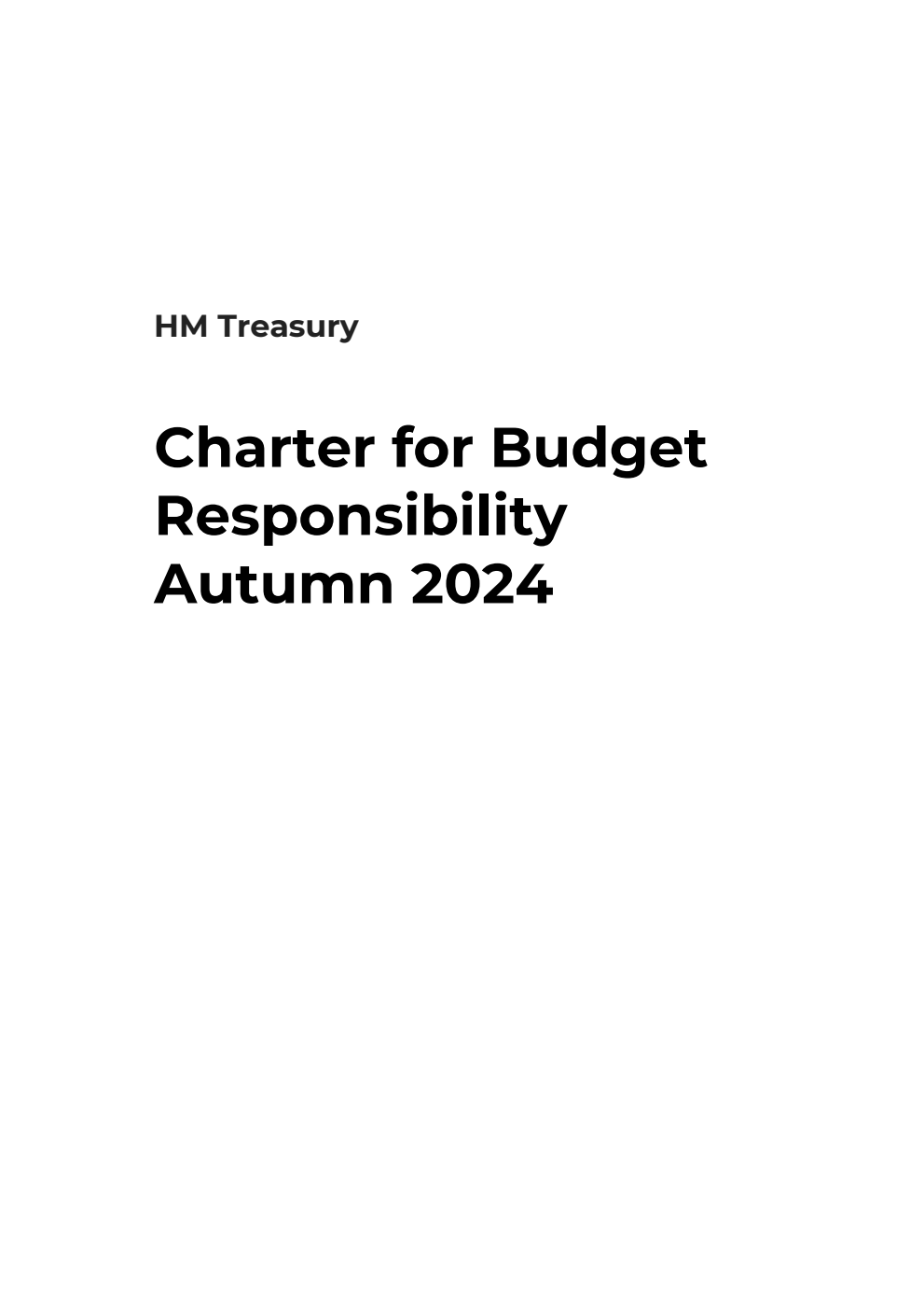 Charter for Budget Responsibility Autumn 2024
