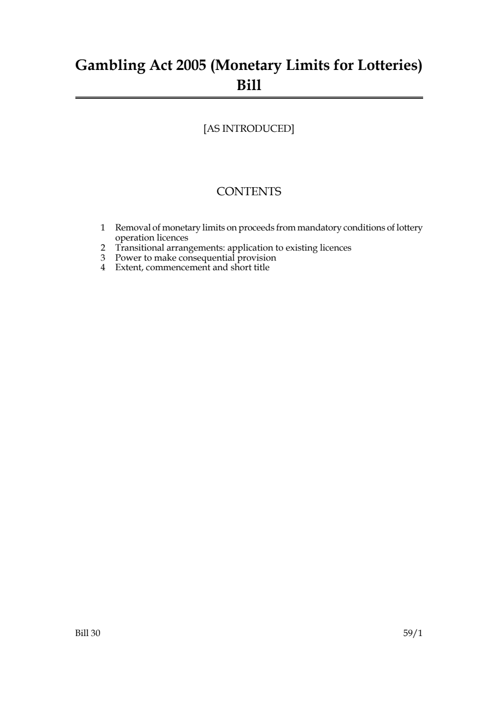 Gambling Act 2005 (Monetary Limits for Lotteries) Bill