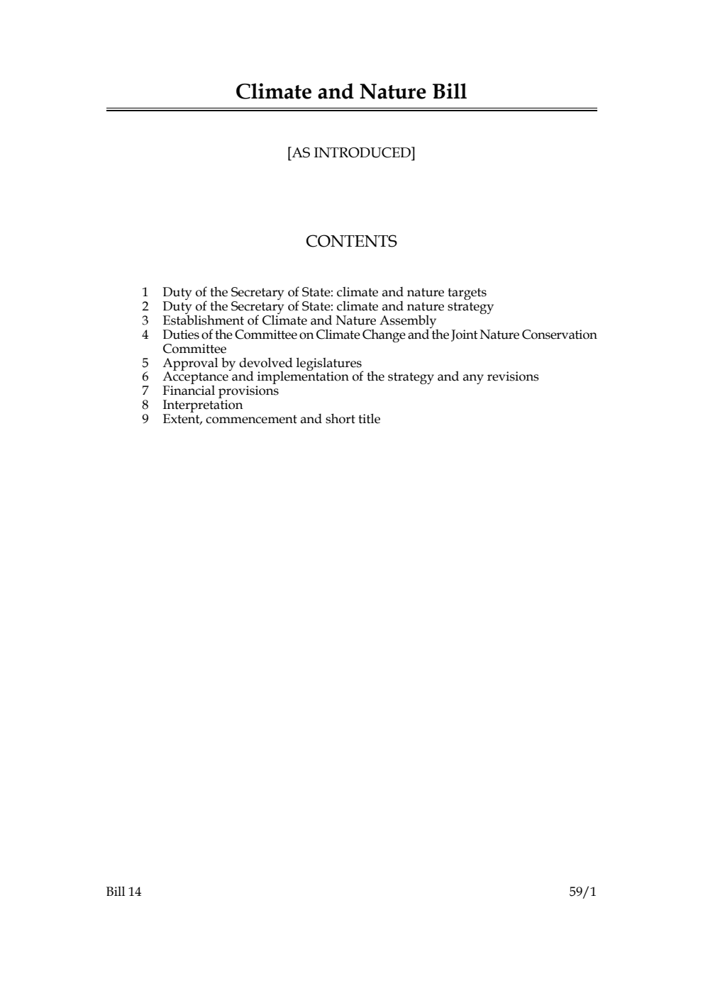 Climate and Nature Bill