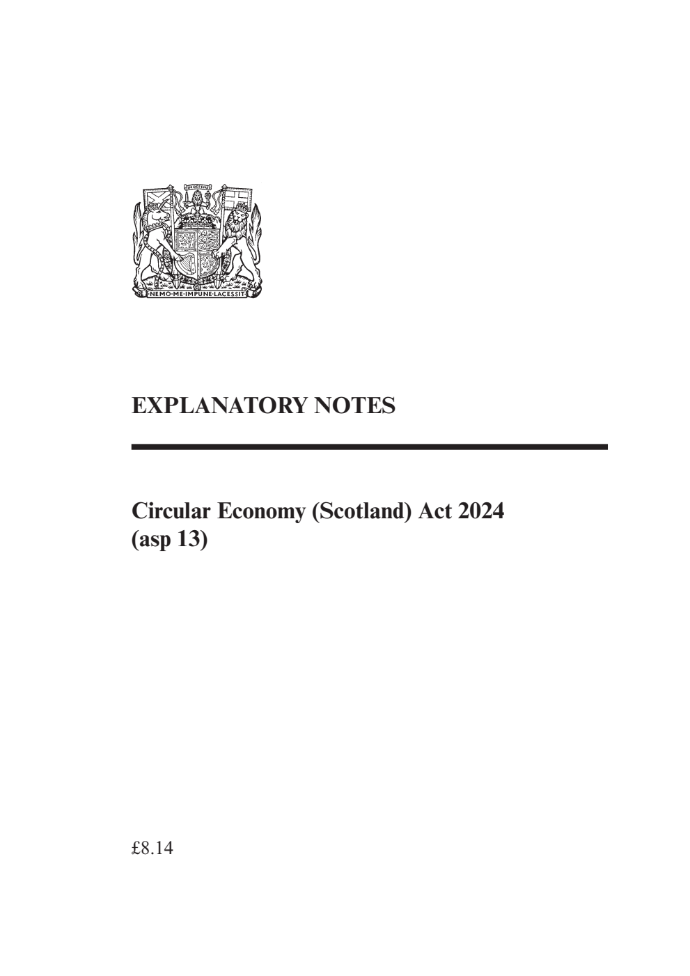 Circular Economy (Scotland) Act 2024 Explanatory Notes