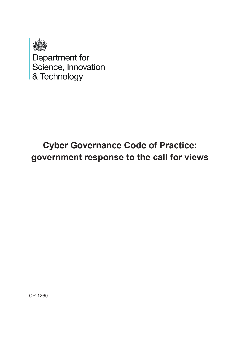 Cyber Governance Code of Practice: government response to the call for views