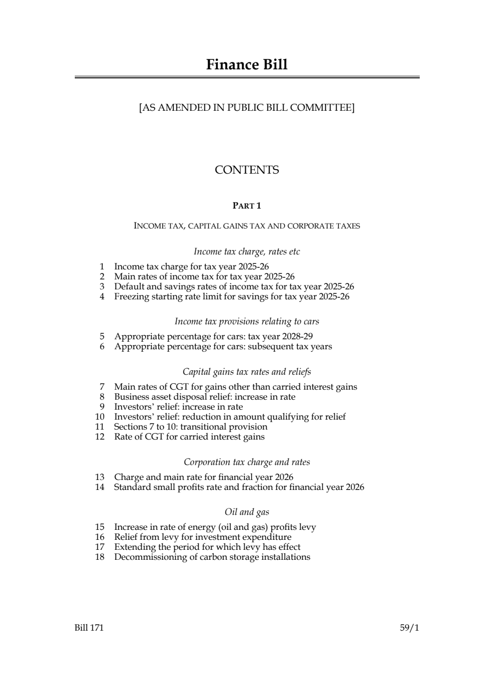Finance Bill [as amended in Public Bill Committee]