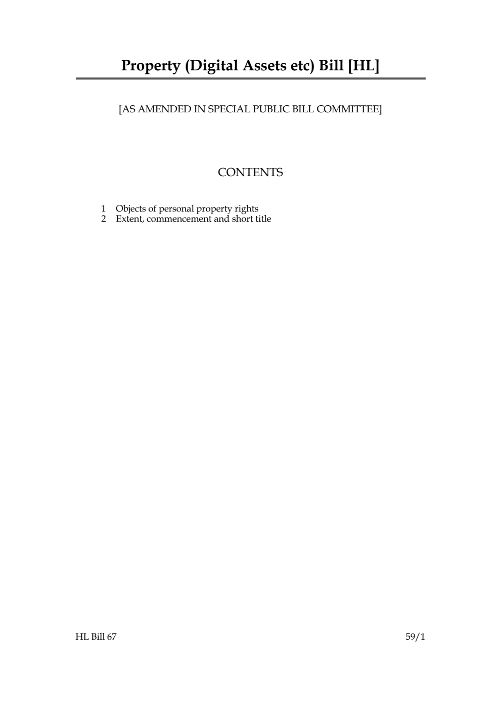 Property (Digital Assets etc) Bill [as amended in Special Public Bill Committee]