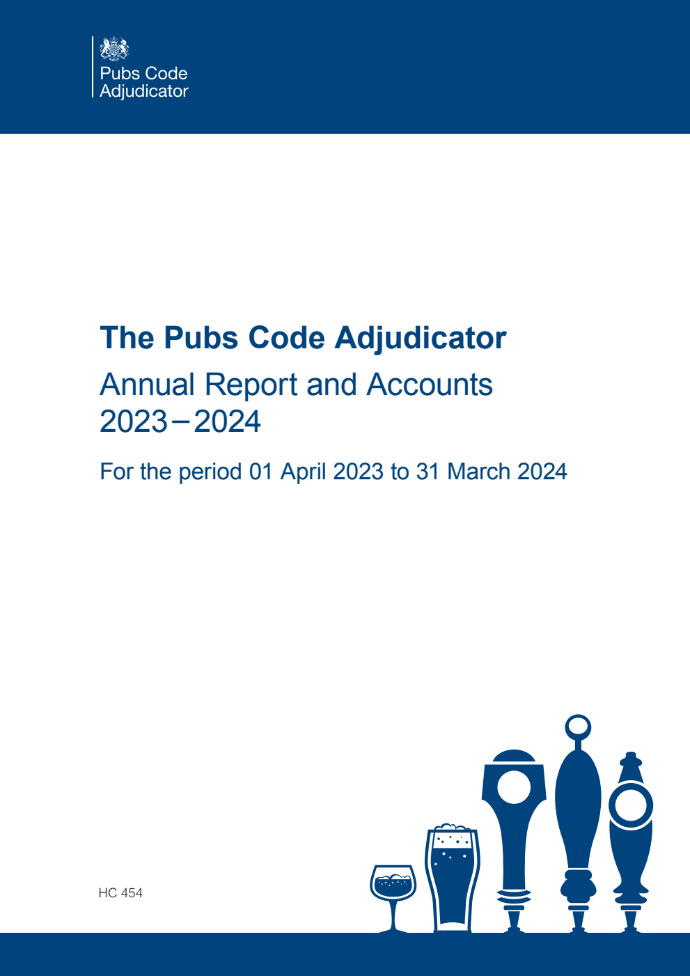 The Pubs Code Adjudicator Annual Report and Accounts 2023-2024 for the period 1 April 2023 to 31 March 2024