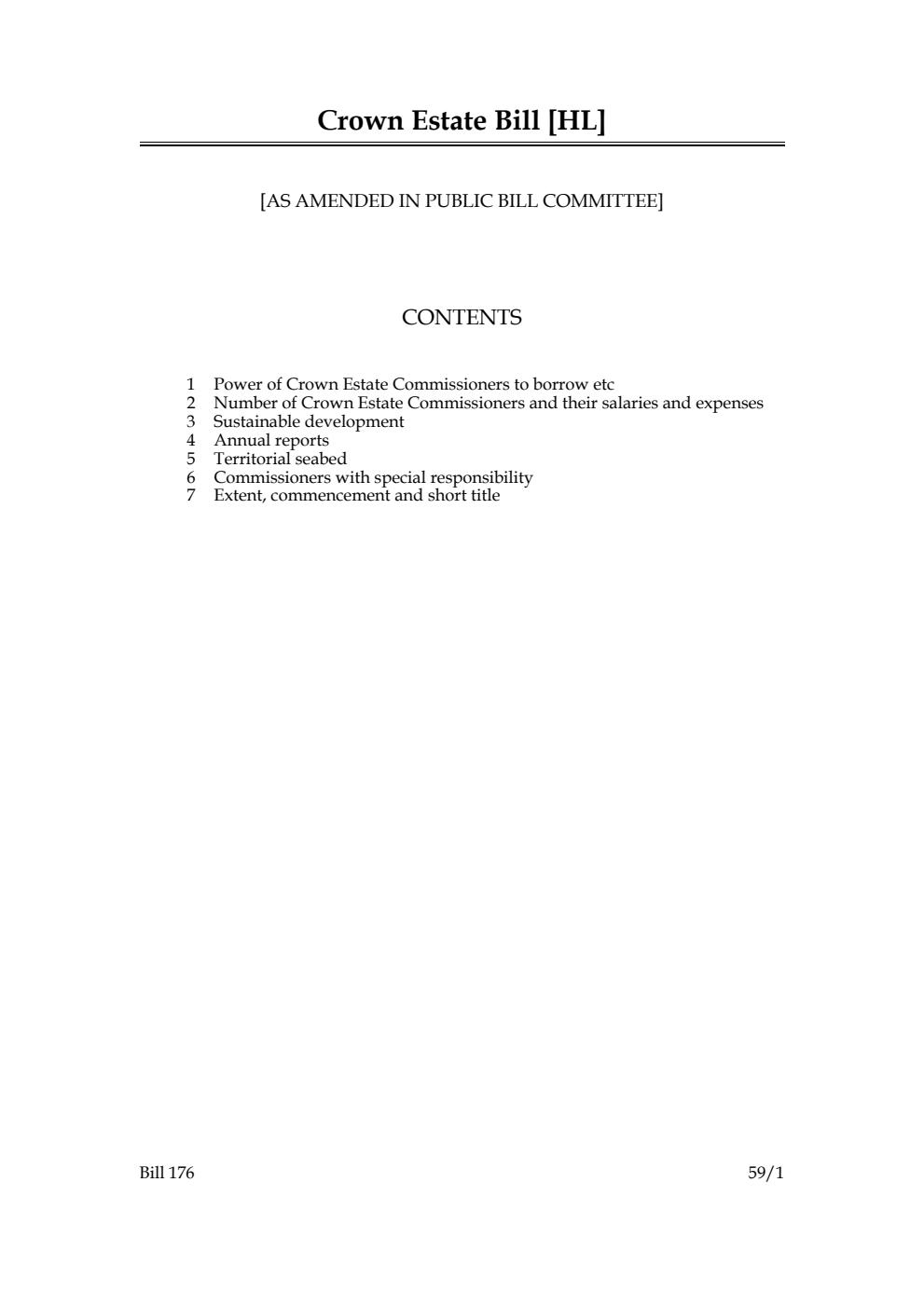 Crown Estate Bill [as amended in Public Bill Committee]