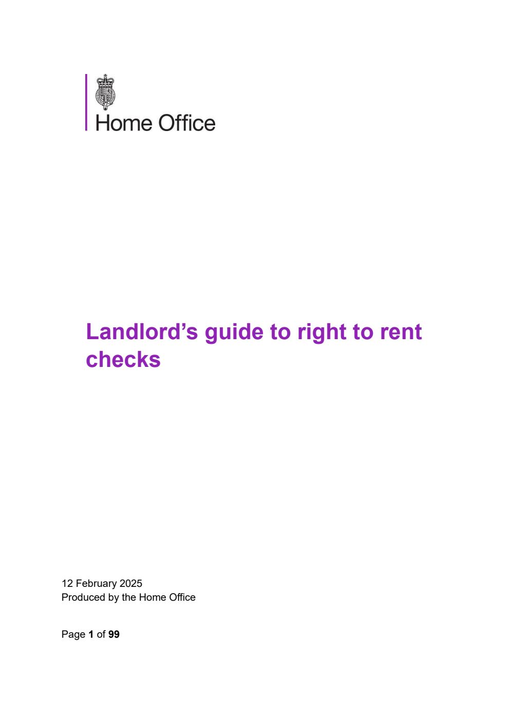 Landlord’s guide to right to rent checks. February 2025