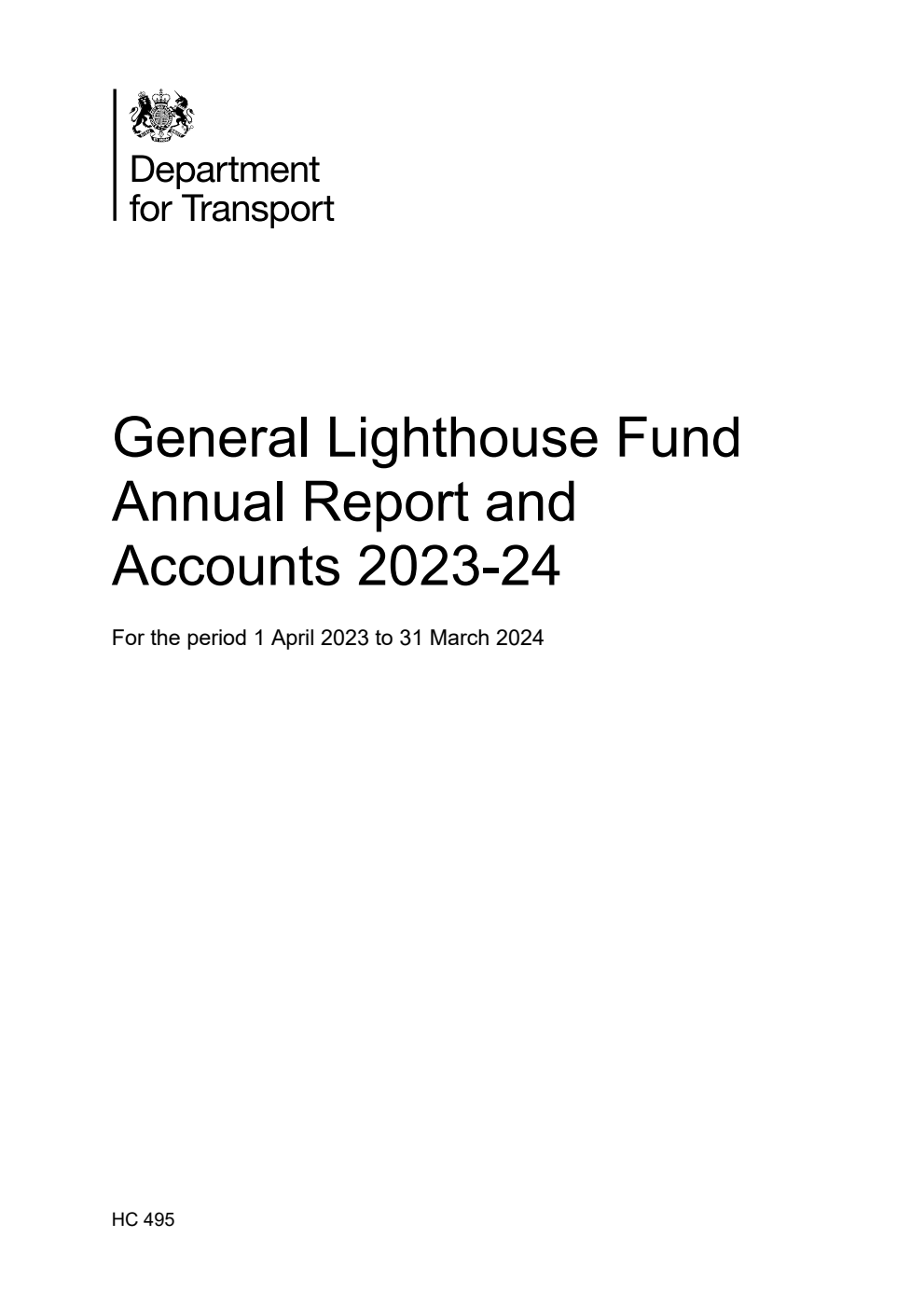 General Lighthouse Fund Annual Report and Accounts 2023-24 for the period 1 April 2023 to 31 March 2024