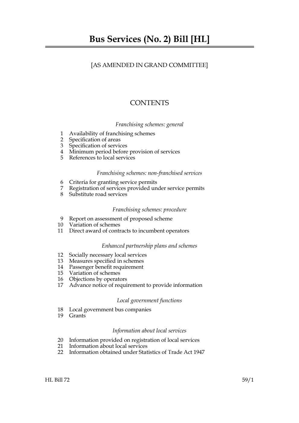 Bus Services (No. 2) Bill [as amended in Grand Committee]