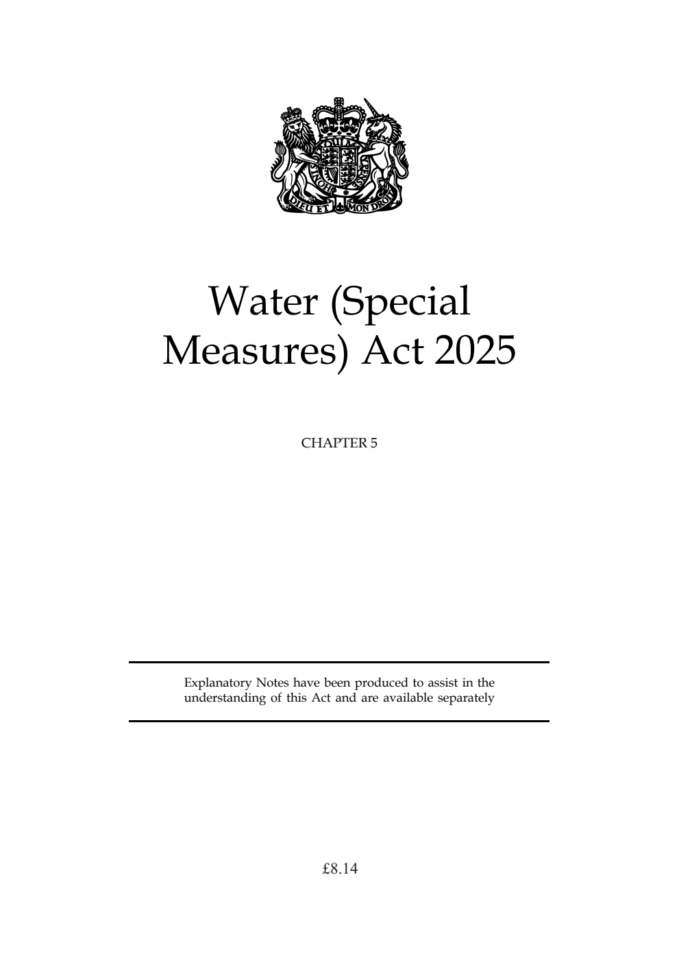 Water (Special Measures) Act 2025: Chapter 5