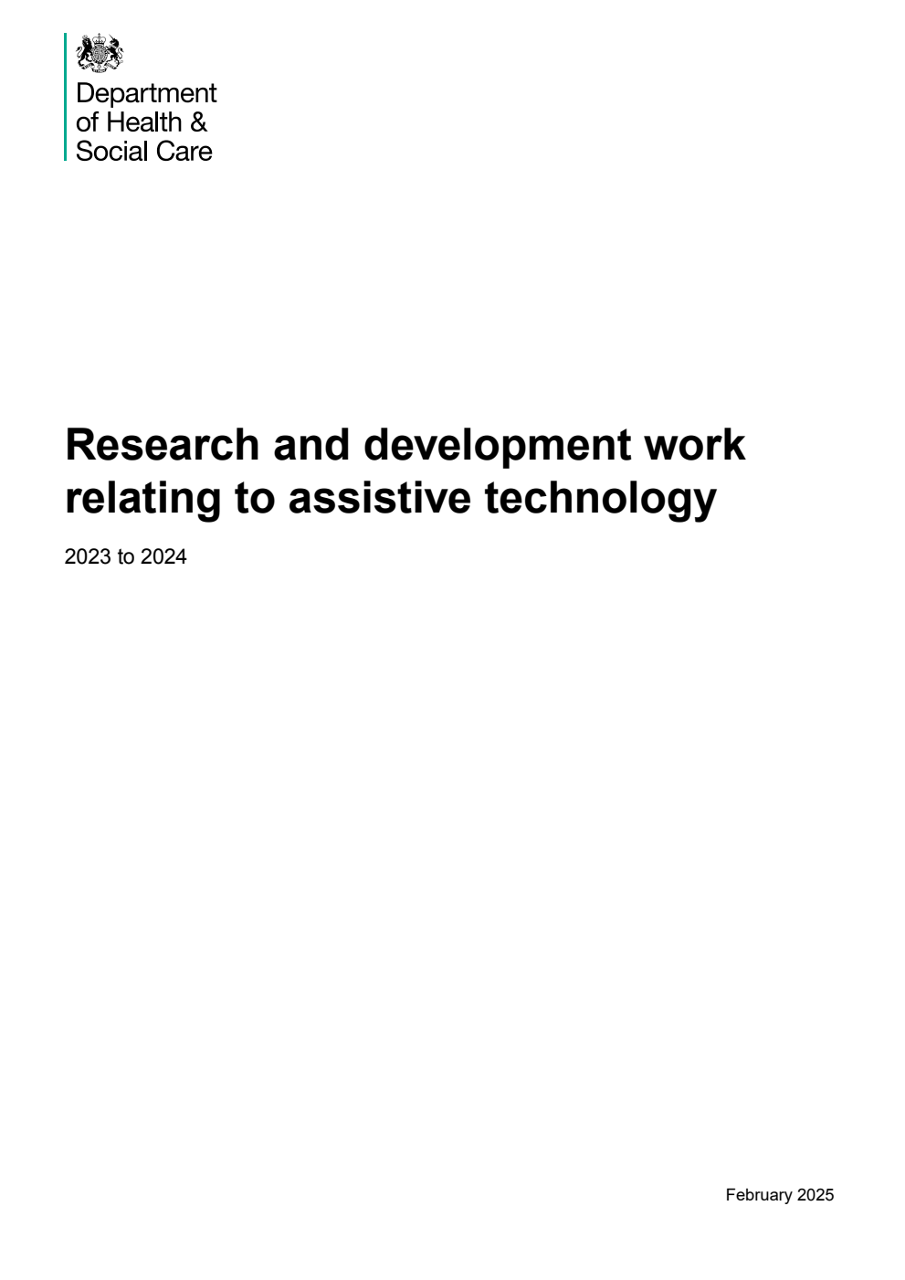 Research and development work relating to assistive technology 2023 to 2024
