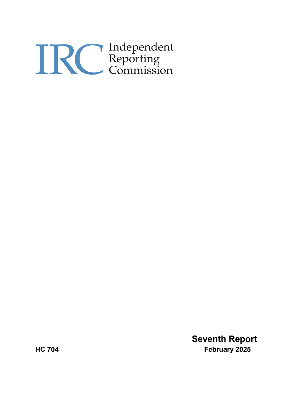 Independent Reporting Commission Seventh Report February 2025
