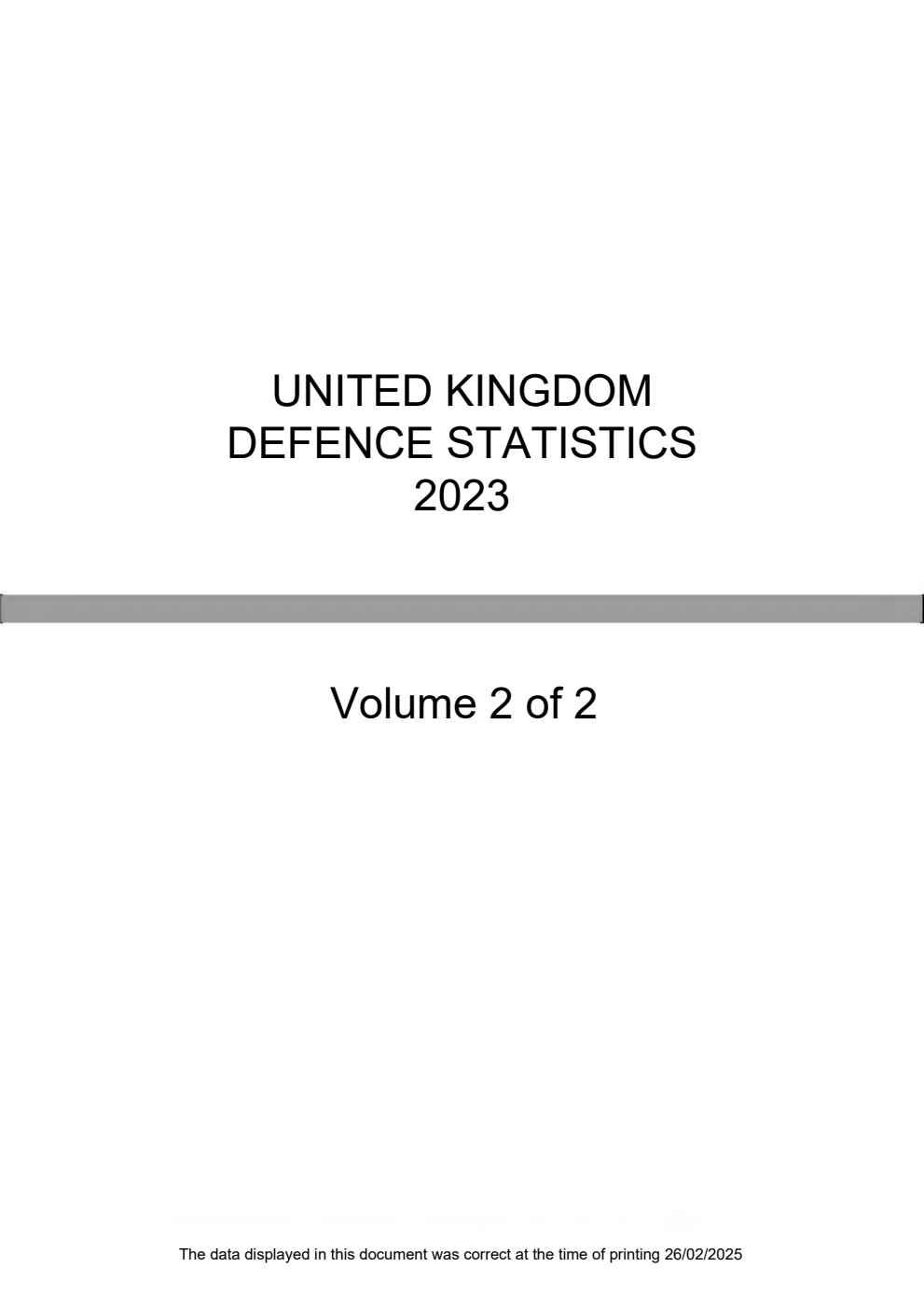 United Kingdom Defence Statistics 2023 Volume 2