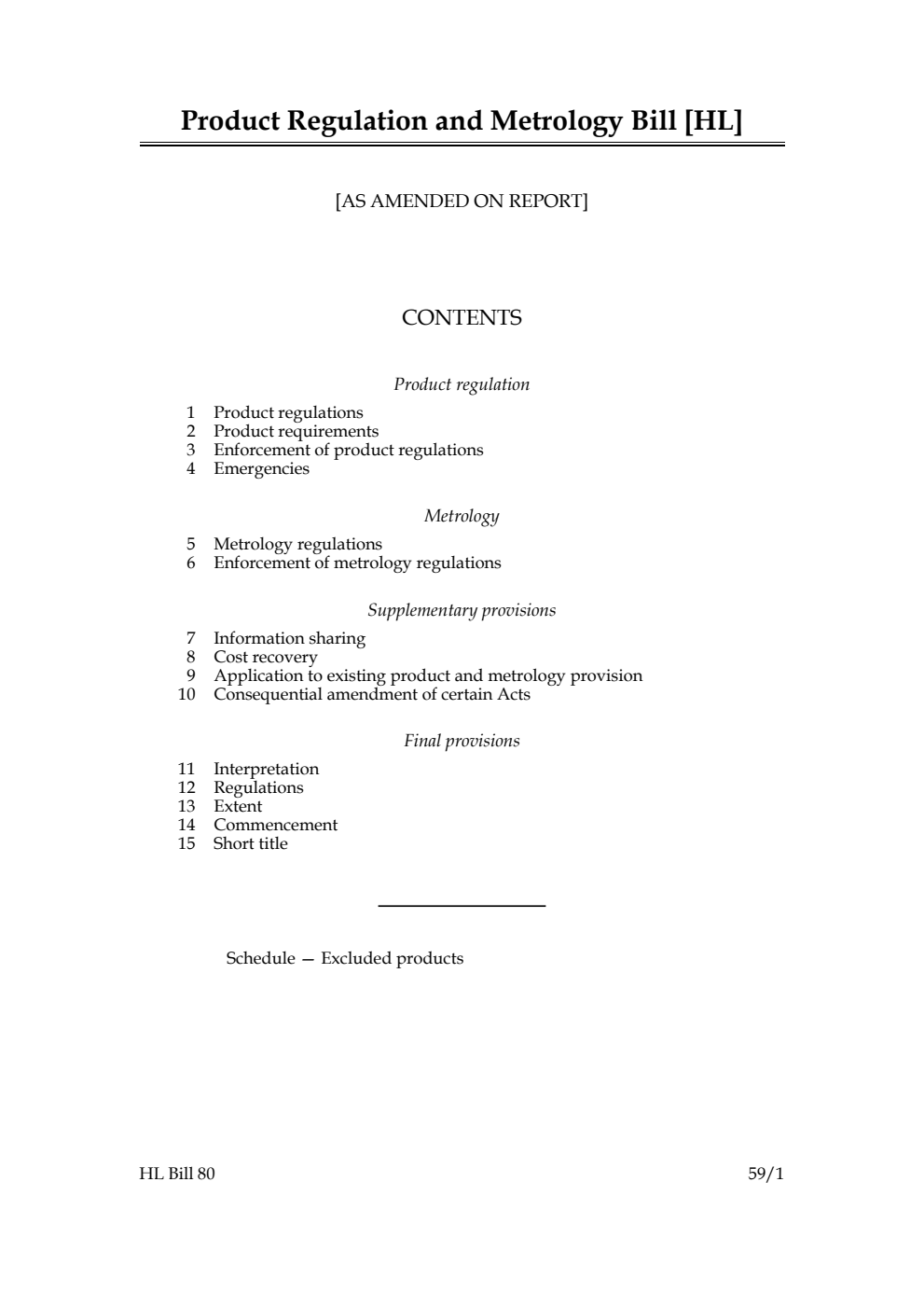 Product Regulation and Metrology Bill [as amended on Report]
