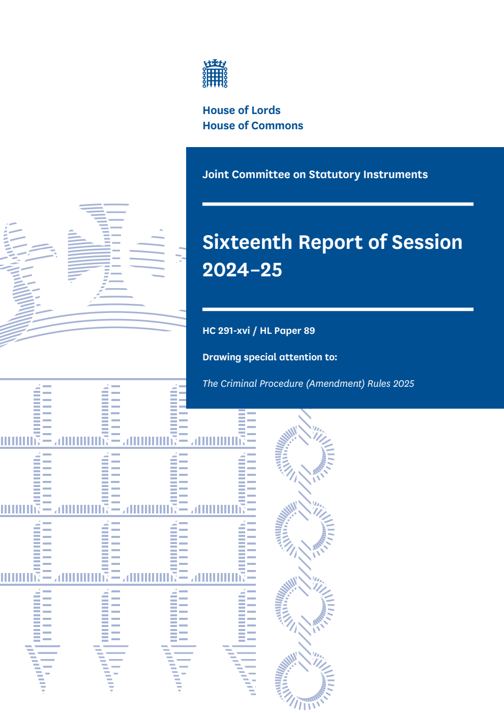 Joint Committee on Statutory Instruments 16th Report of Session 2024-25
