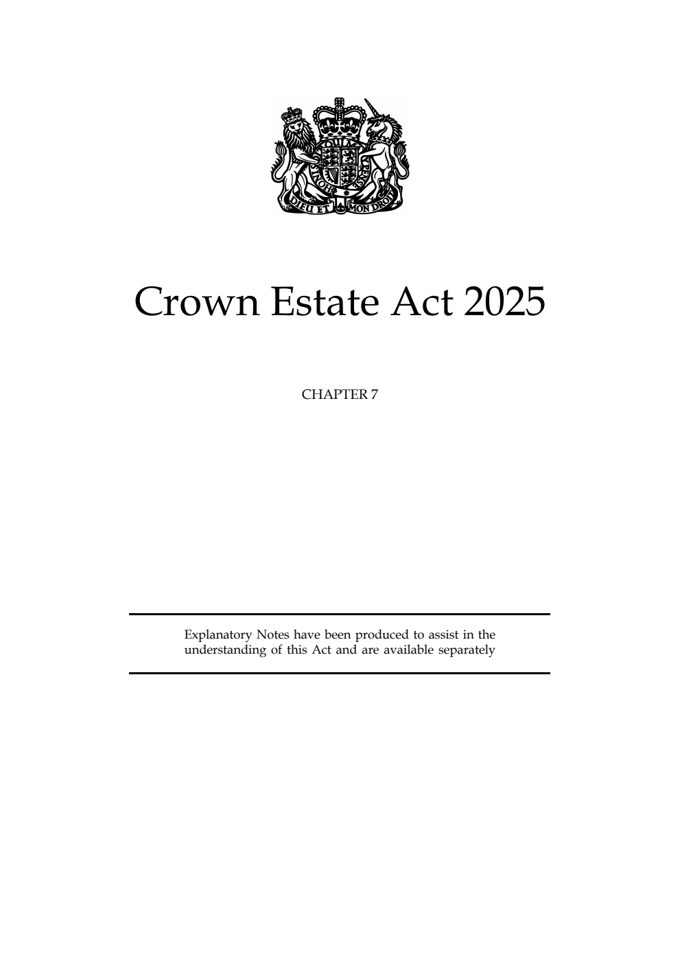 Crown Estate Act 2025: Chapter 7