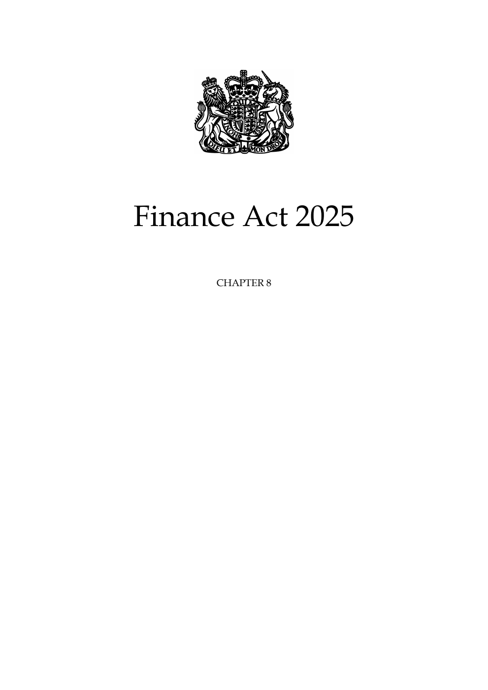 Finance Act 2025: Chapter 8