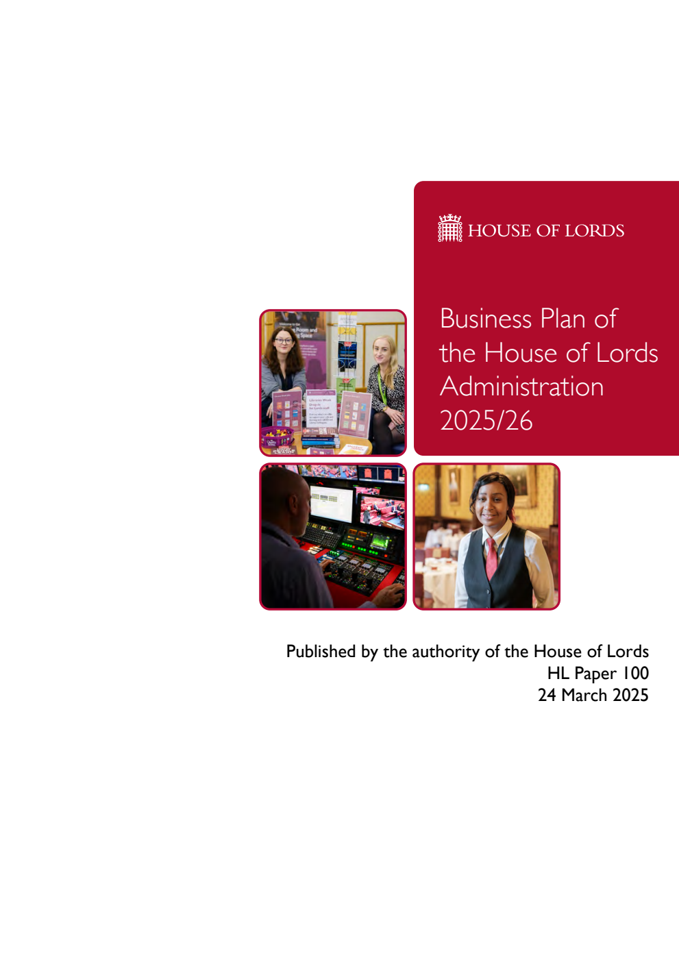 Business Plan of the House of Lords Administration 2025/26
