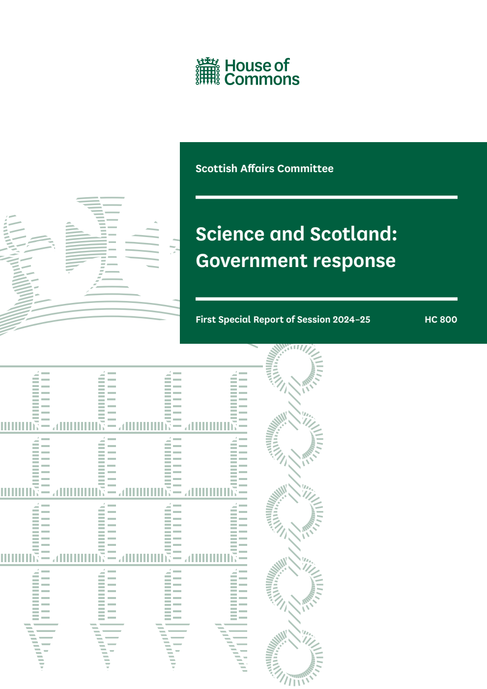 Scottish Affairs Committee 1st Special Report. Science and Scotland: Government response