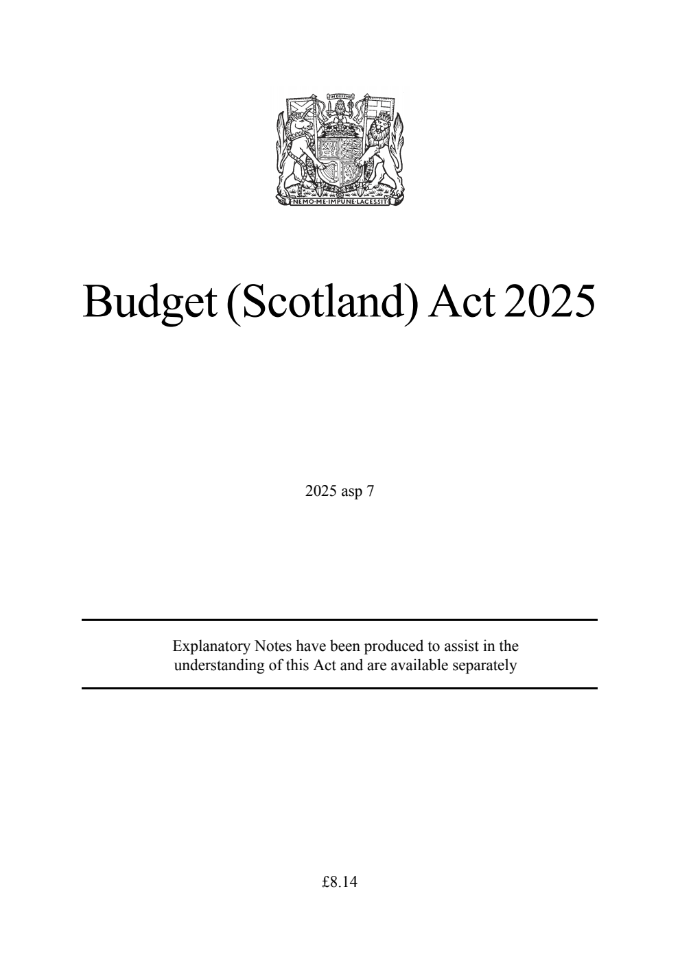 Budget (Scotland) Act 2025
