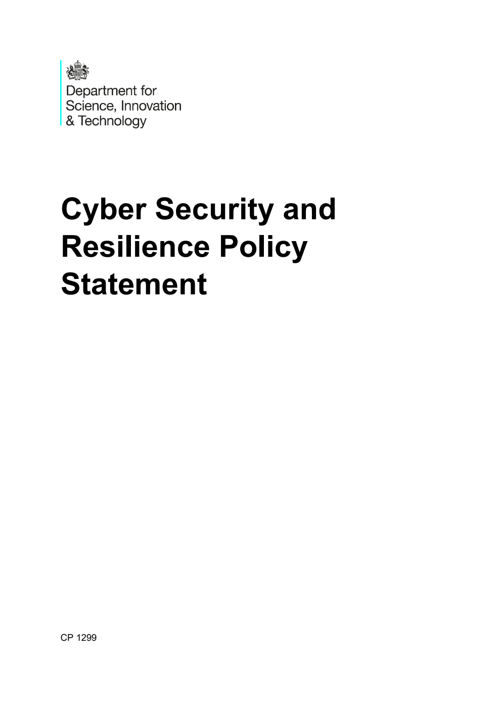 Cyber Security and Resilience Policy Statement