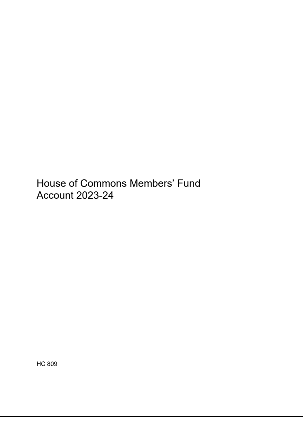 House of Commons Members’ Fund Account 2023-24