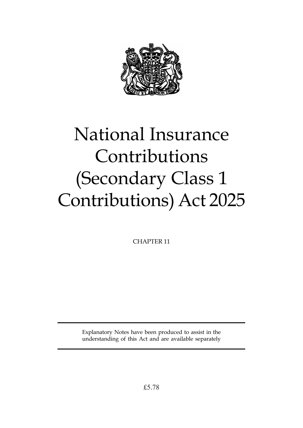 National Insurance Contributions (Secondary Class 1 Contributions) Act 2025: Chapter 11