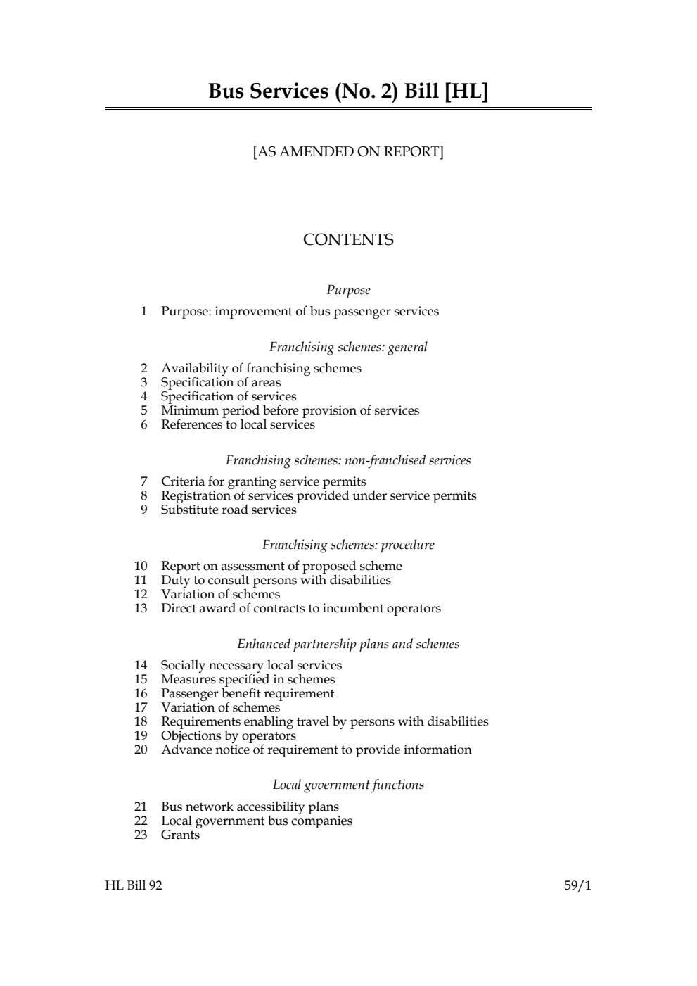 Bus Services (No. 2) Bill [as amended on Report]