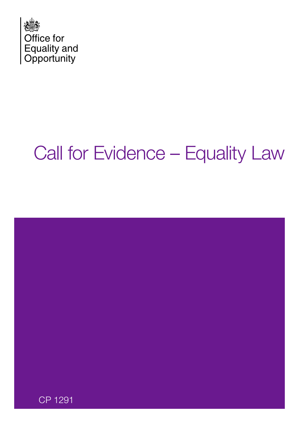 Call for Evidence – Equality Law