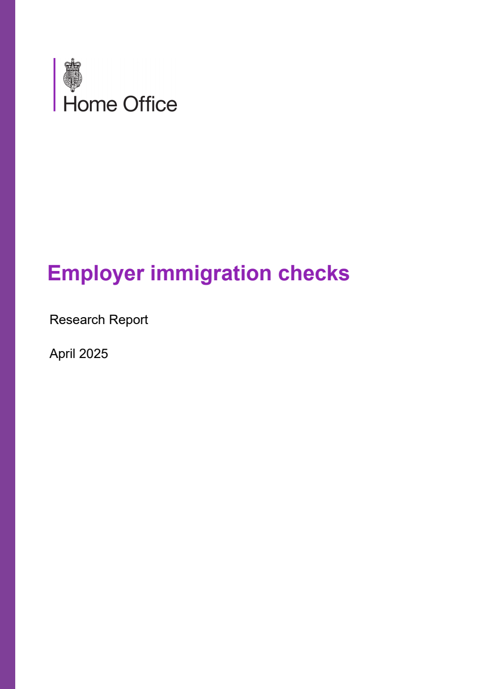 Home Office Research Report Employer immigration checks