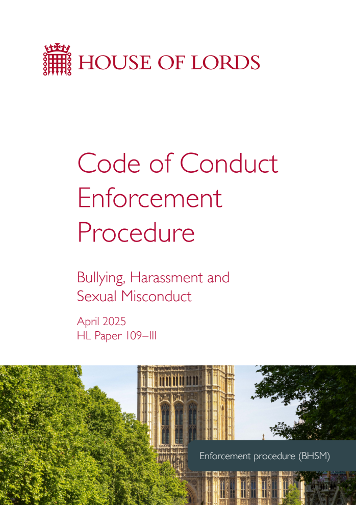 Code of Conduct Enforcement Procedure: Bullying, Harassment and Sexual Misconduct. April 2025